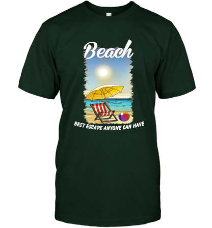 Beach Best Escape Anyone Can Have Summer Holiday Shirt T-Shirt Forest Green