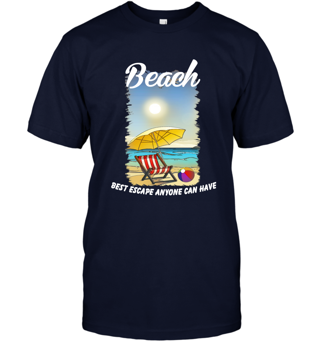 Beach Best Escape Anyone Can Have Summer Holiday Shirt T-Shirt Navy