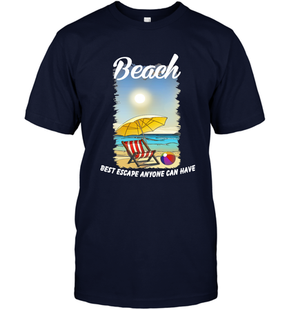 Beach Best Escape Anyone Can Have Summer Holiday Shirt T-Shirt Navy