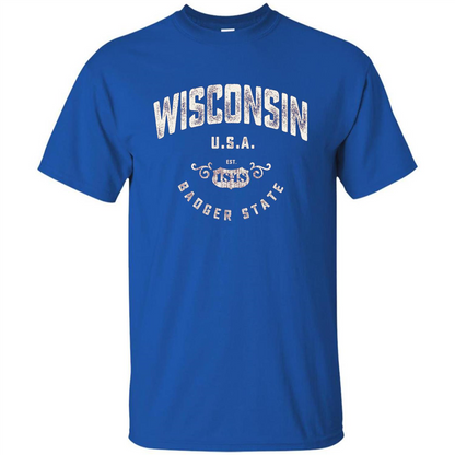 Wisconsin Badger State T-shirt Royal