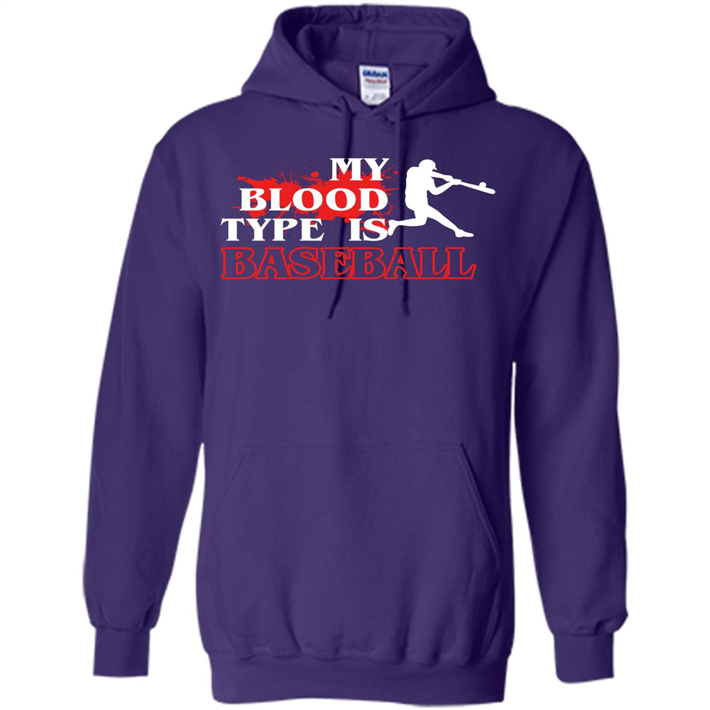 Baseball T-shirt My Blood Type Is Baseball Purple