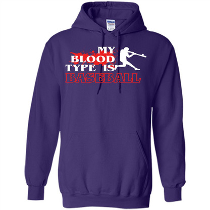 Baseball T-shirt My Blood Type Is Baseball Purple