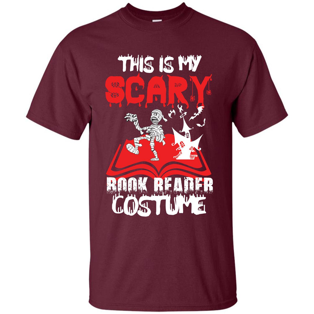 Halloween T-shirt This Is My Scary Book Reader Costume T-shirt Maroon