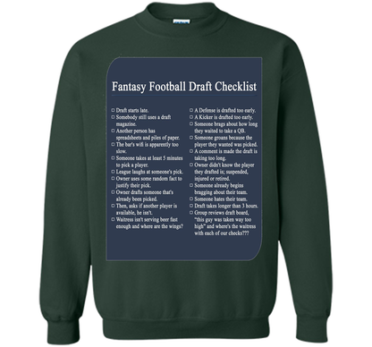 Fantasy Football Draft Checklist T-shirt