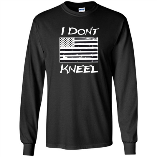Military T-shirt I Don't Kneel Patriotic Flag T-shirt Black
