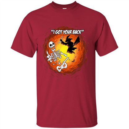 Funny Witch Skeleton Halloween 2017 I Got Your Back T-shirt Cardinal