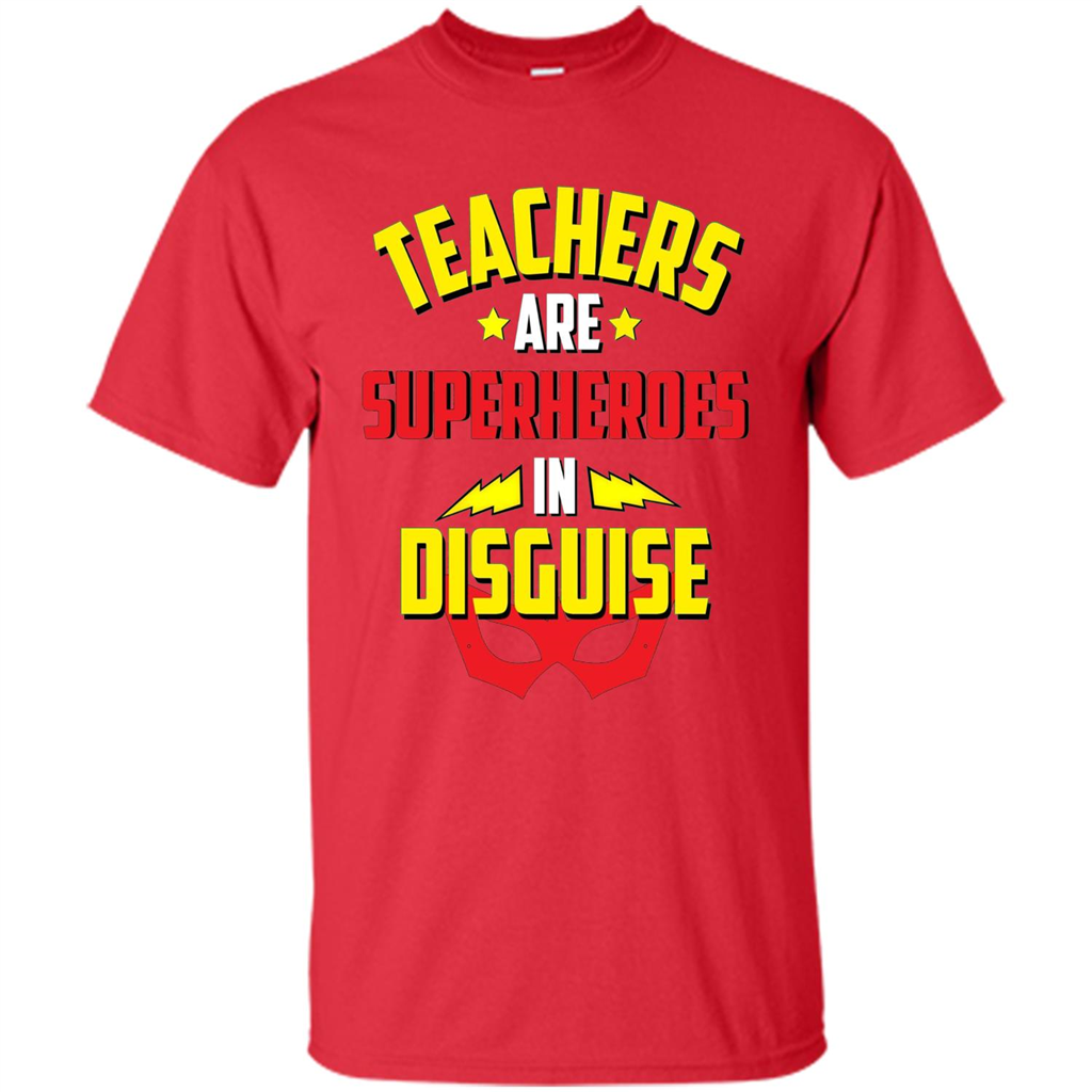 Funny Teacher Superpower Superhero In Disguise T-shirt Red