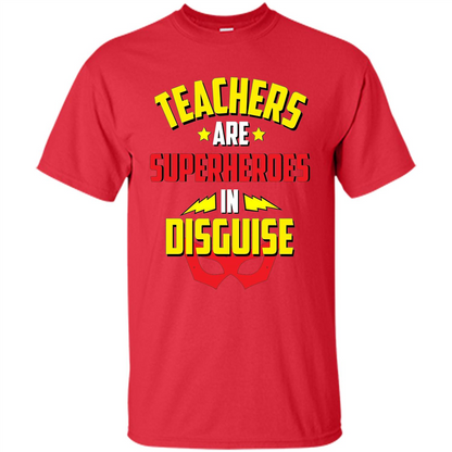 Funny Teacher Superpower Superhero In Disguise T-shirt Red