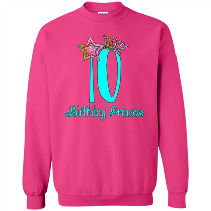 Birthday Princess Tiara T-shirt Tenth Birthday T-Shirt Heliconia