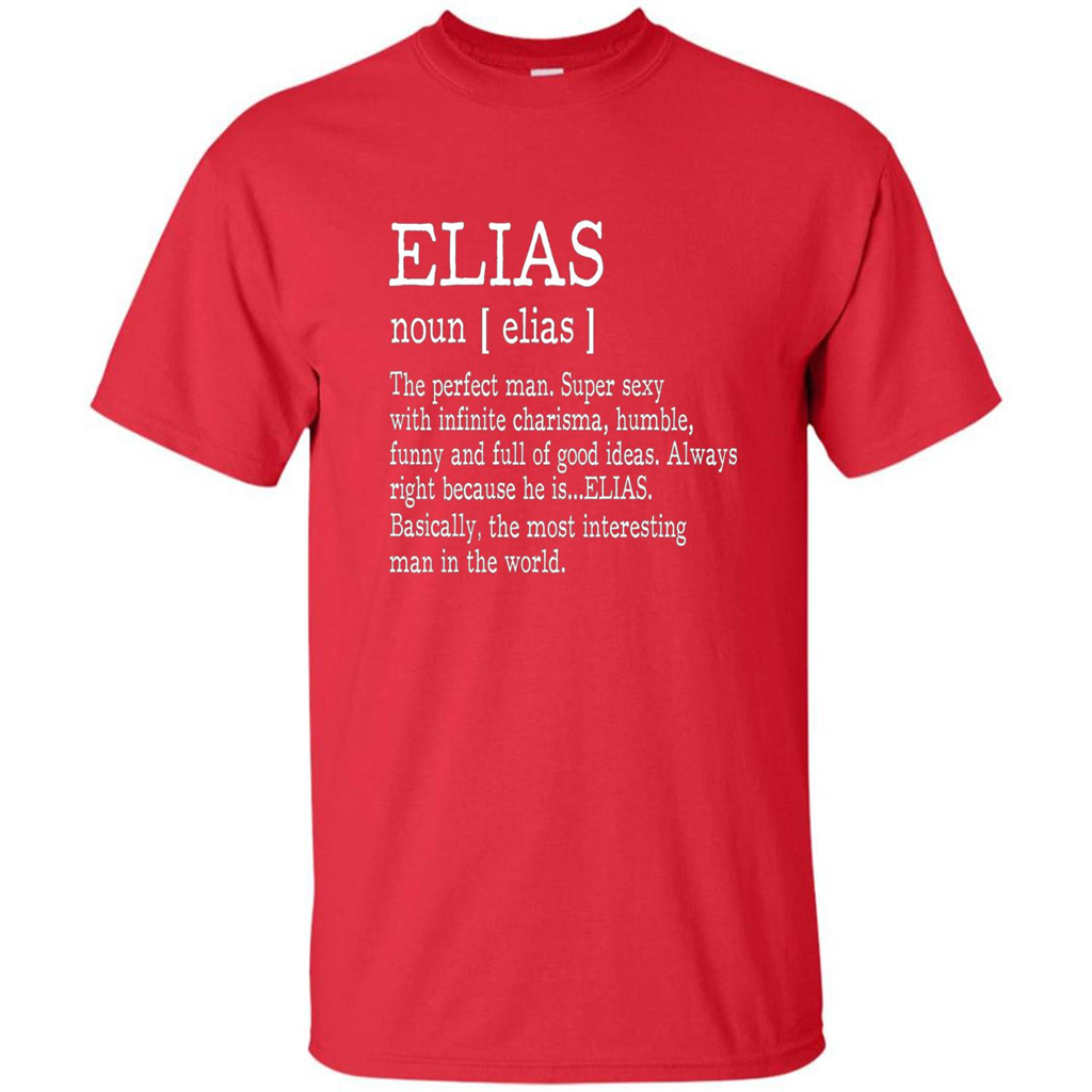Funny Name Definition T-shirt First Name Elias Red
