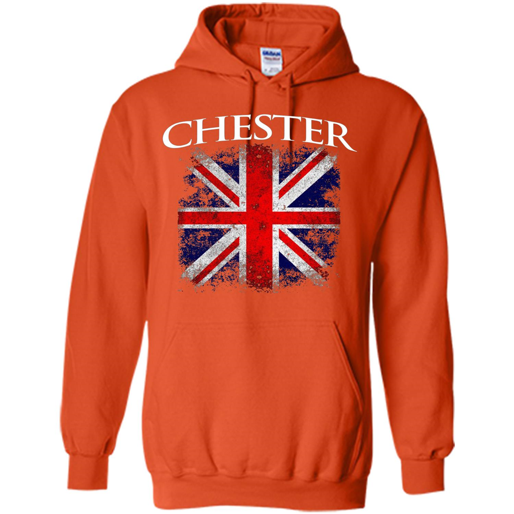 Chester England British Flag T-shirt Orange
