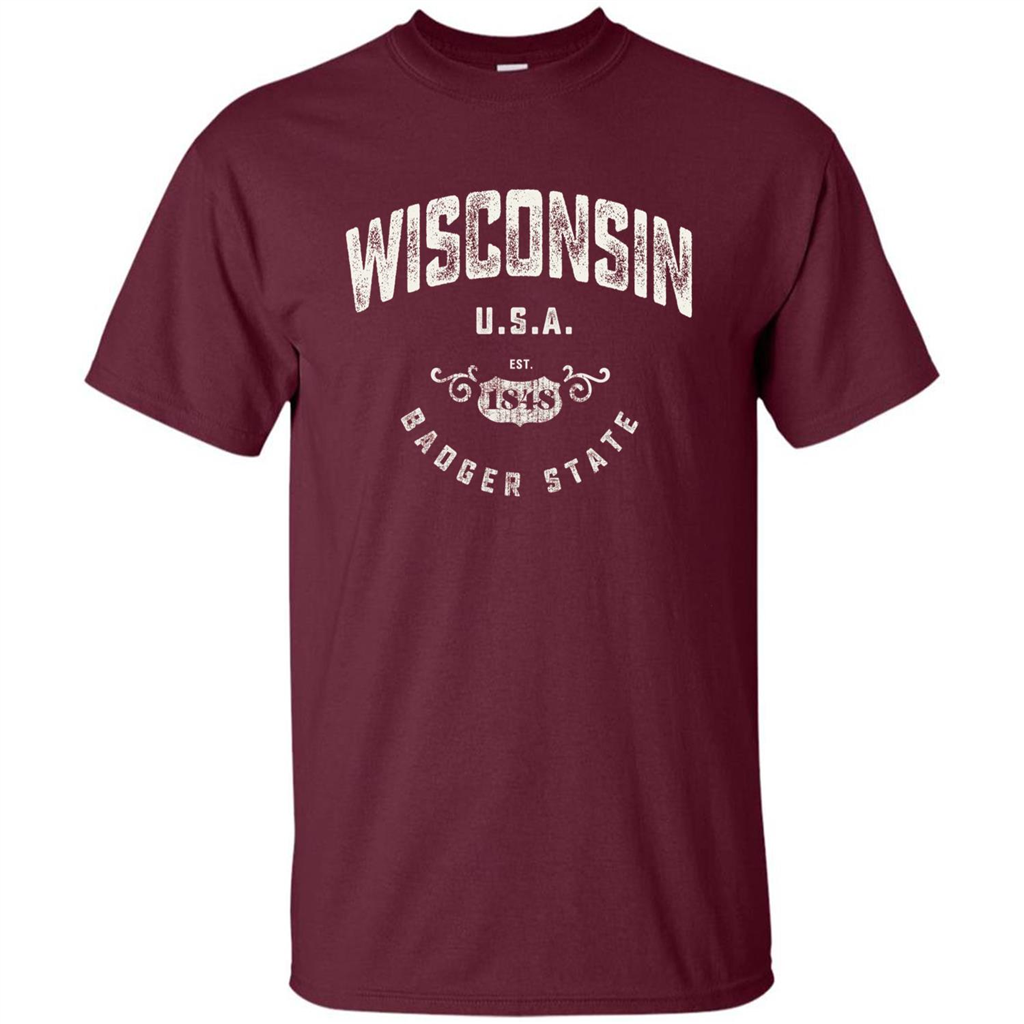 Wisconsin Badger State T-shirt Maroon