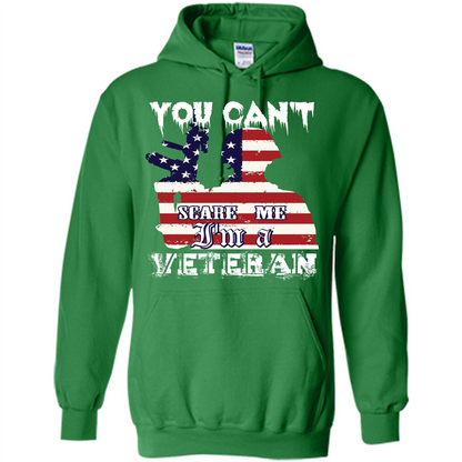 Military T-shirt You Can't Scare Me I'm A Veteran Irish Green