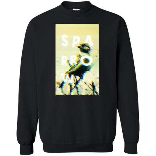 Glitched Sparrow T-shirt Black