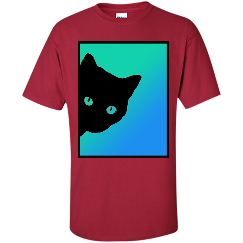 Cat Lover T-shirt Black Cat Blue Green T-shirt Cardinal