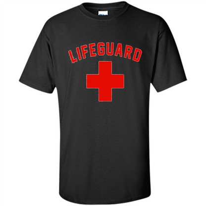 Lifeguard Red And White T-Shirt Black