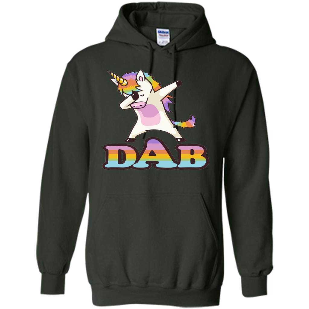 Cute Unicorn Dabbing T-shirt Forest Green