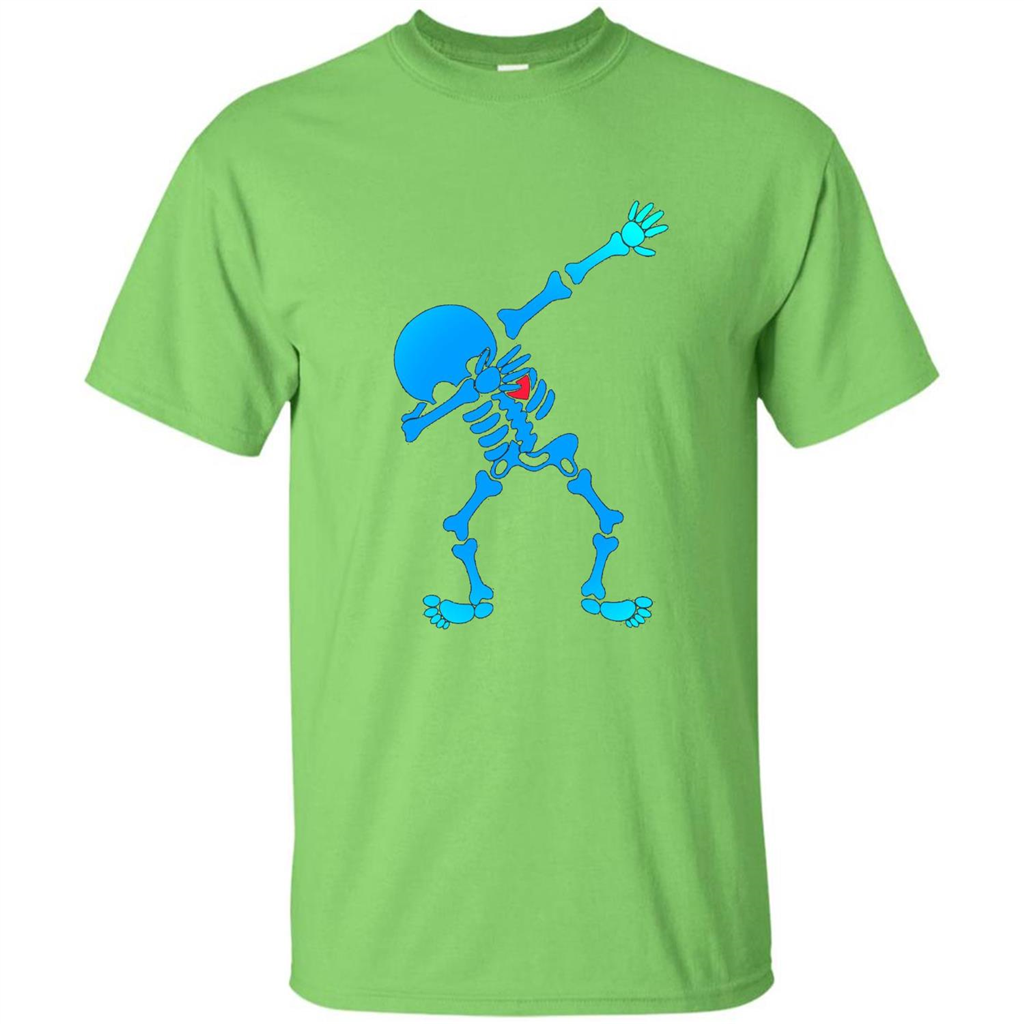 Dabbing Skeleton Halloween 2017 T-shirt Lime