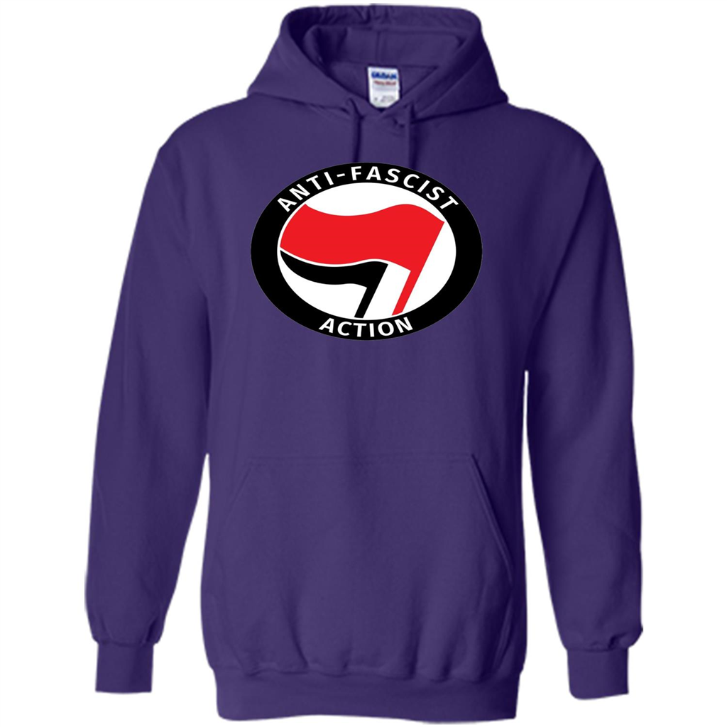 Anti - Fascist Action T-shirt Purple