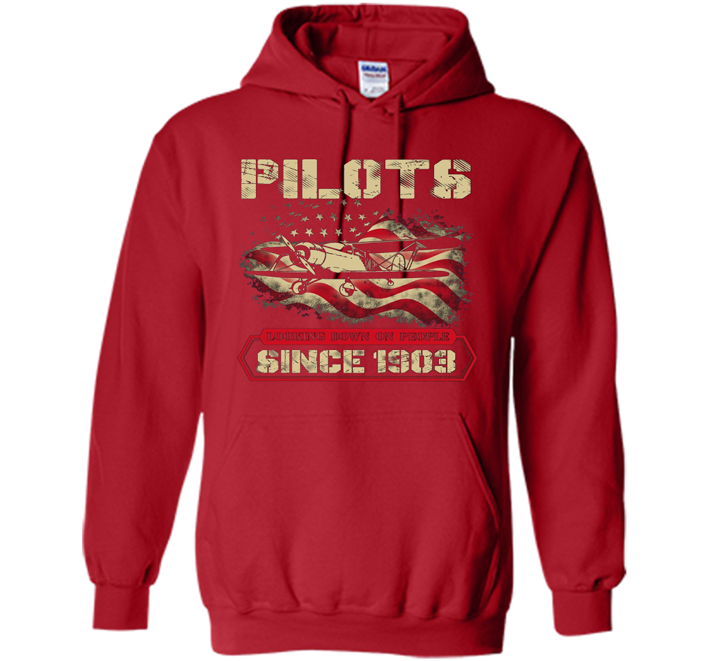 Pilots Looking Down On People Since 1903 T-shirt Red