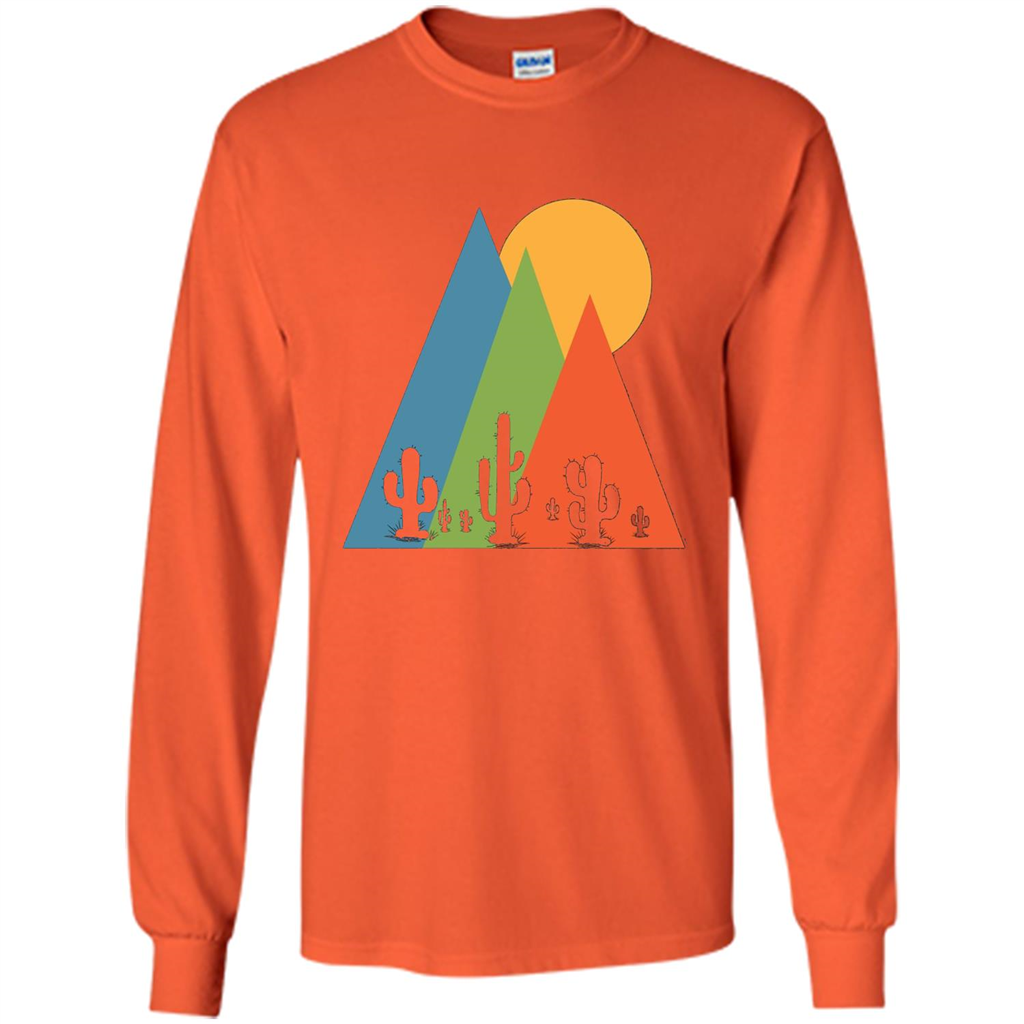 Cactus, Mountain and Sun T-shirt Orange