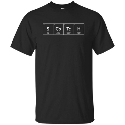 Scotch Periodic Table of Elements Funny T-shirt Black