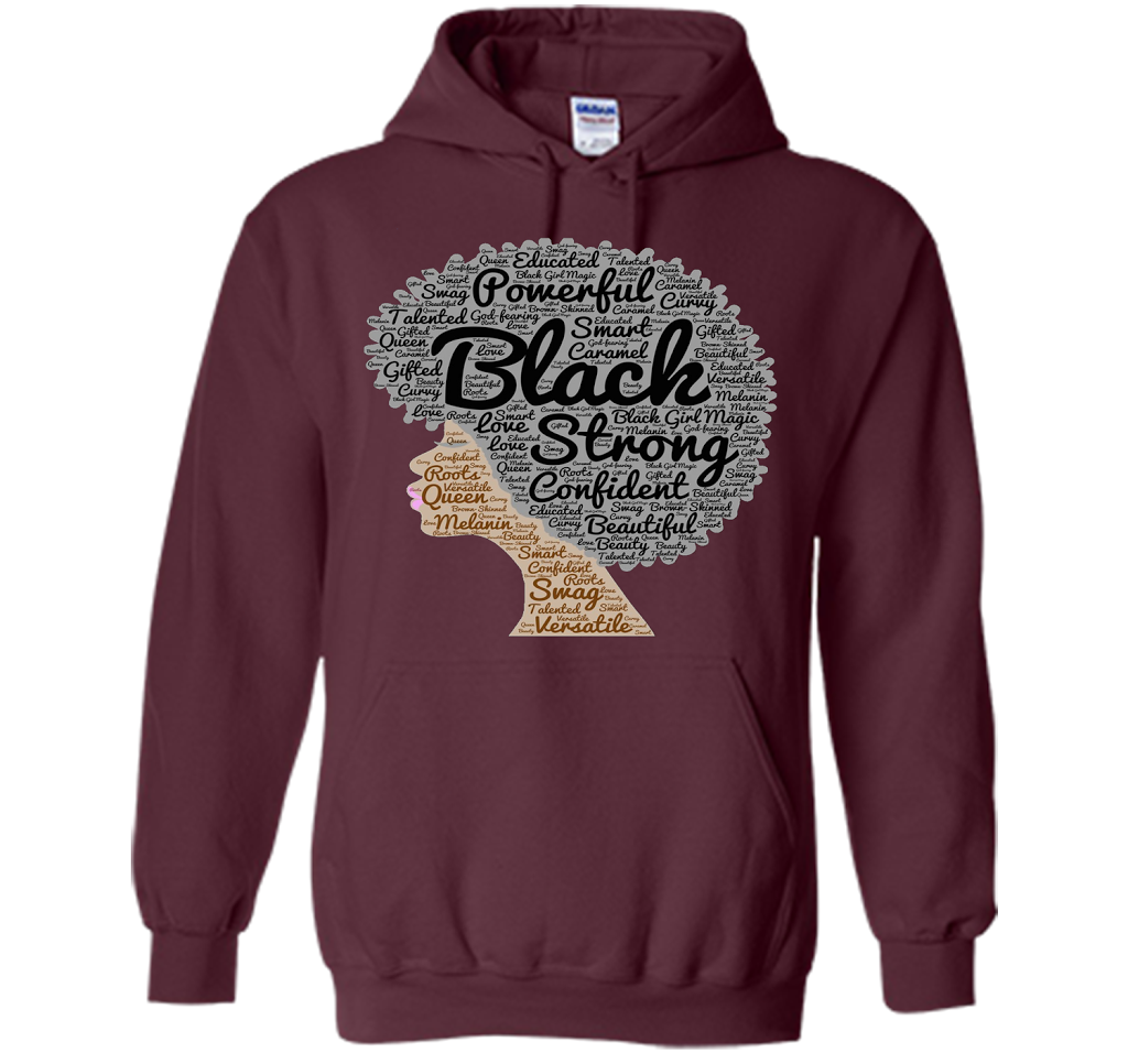 Afro Word Art Natural Hair T-Shirt for Black Women shirt Maroon