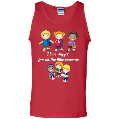 I Love My Job For All The Little Reasons T-shirt Teacher T-Shirt Red