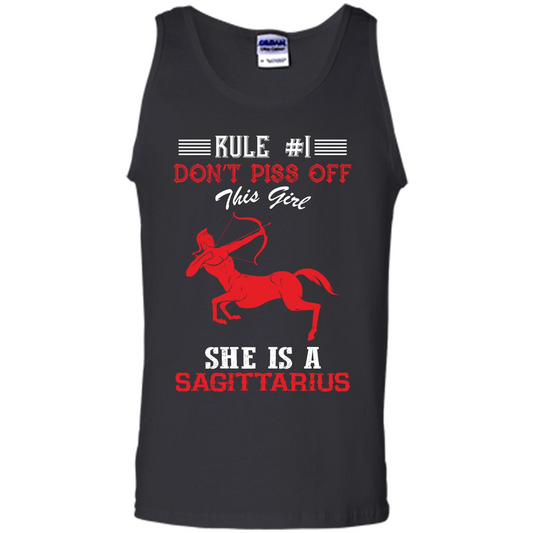 Sagittarius T-shirt Rule Dont Piss Off This Girl T-shirt Black