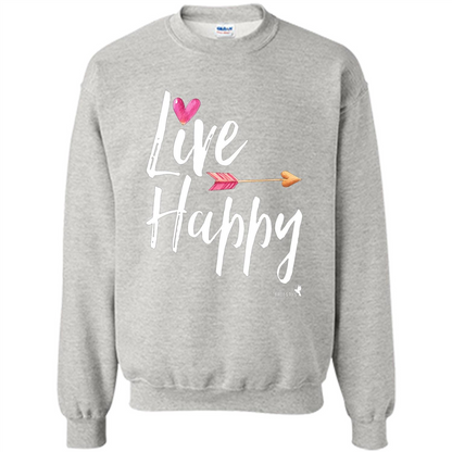 Inspirational Motivational Uplifting T-shirt Live Happy Ash