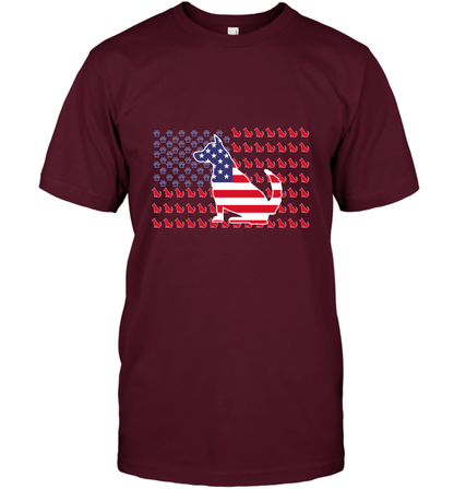 American Flag Dogs Lovers Shirt T-Shirt Maroon