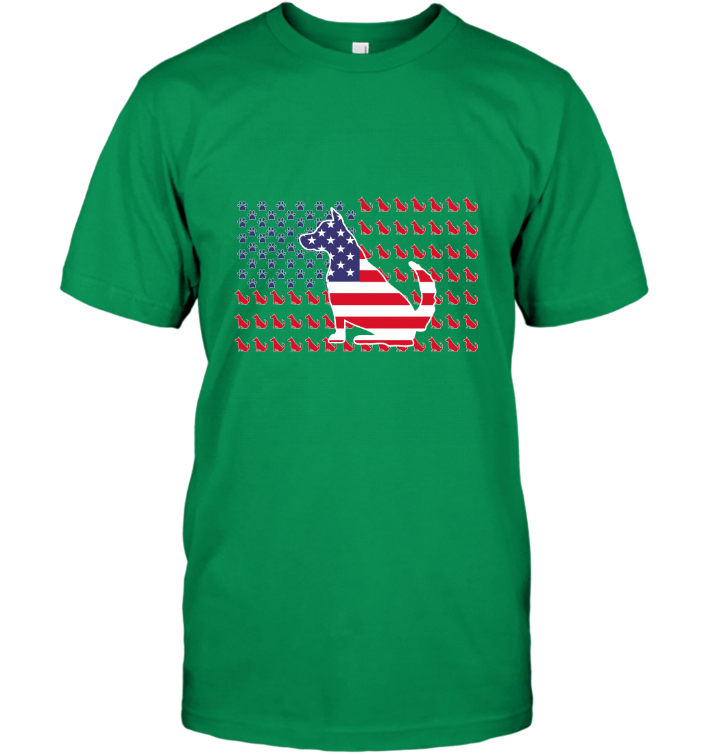 American Flag Dogs Lovers Shirt T-Shirt Irish Green