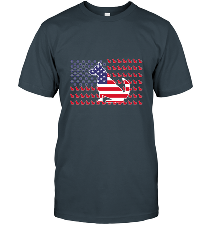 American Flag Dogs Lovers Shirt T-Shirt Charcoal