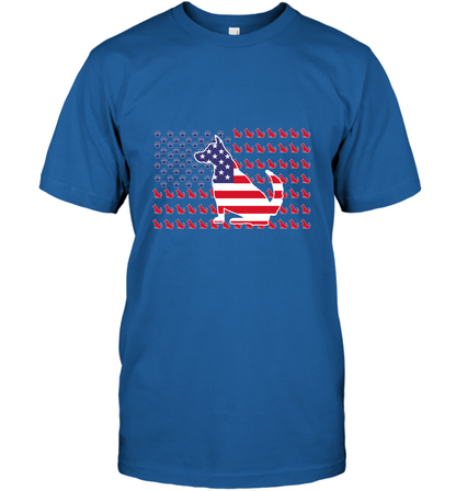 American Flag Dogs Lovers Shirt T-Shirt Royal
