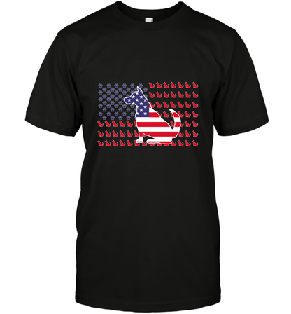 American Flag Dogs Lovers Shirt T-Shirt Black