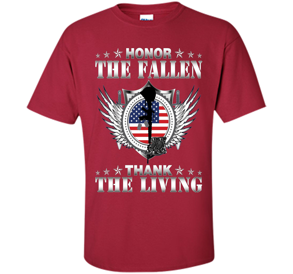 Honor The Fallen Thank The Living T-Shirt Memorial's Day t-shirt Cardinal