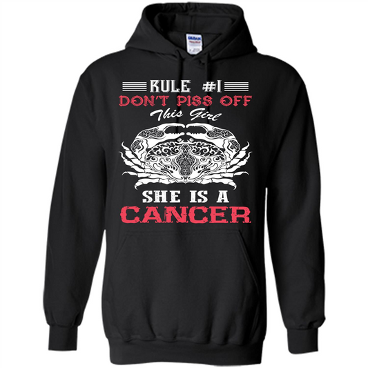 Cancer T-shirt Rule Dont Piss Off This Girl T-shirt Black