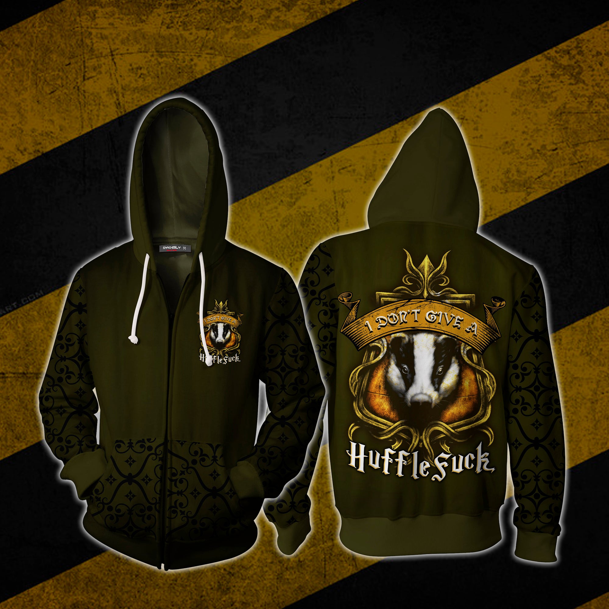 I Don't Give A HuffleFuck Harry Potter 3D Zip Up Hoodie