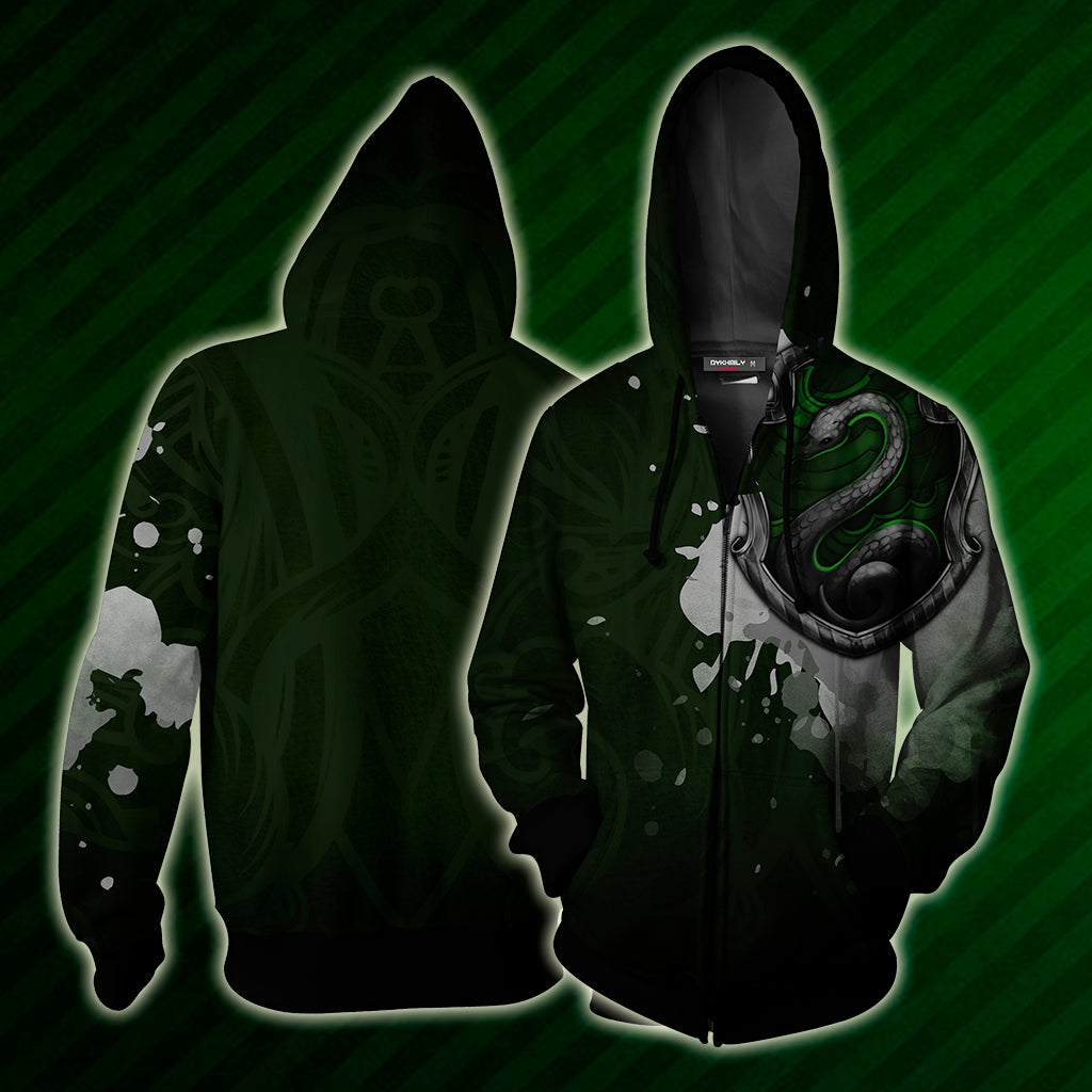 The Slytherin Snake Hogwarts Harry Potter Zip Up Hoodie