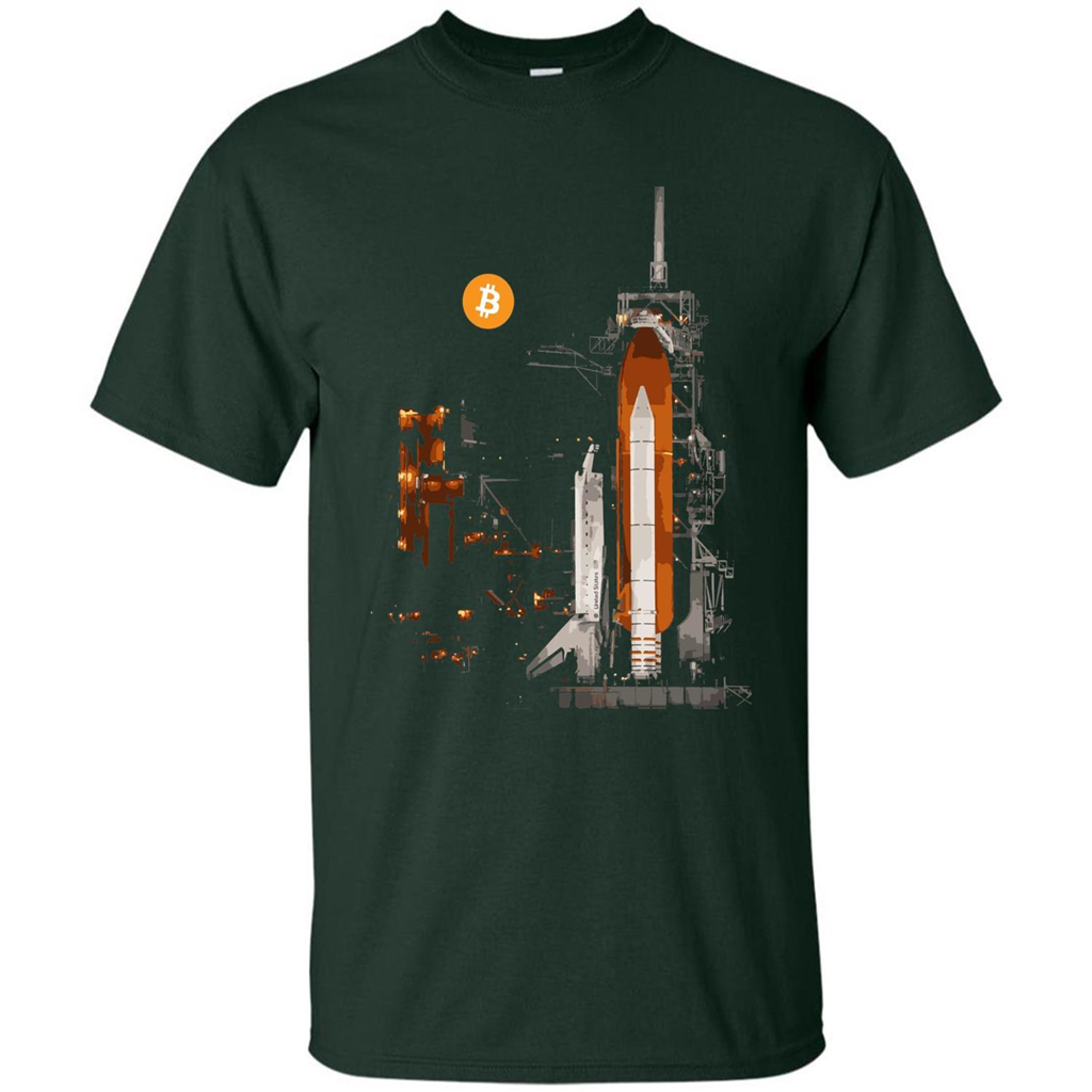 Bitcoin T-Shirt Crypto Shirt Blockchain T-shirt Moon Forest Green