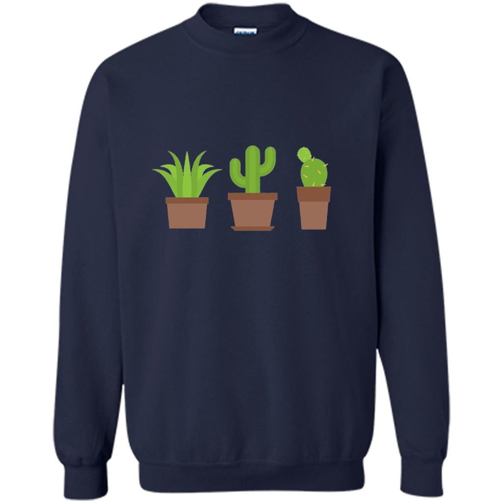 Cactus Plant Pot Succulent T-shirt Navy