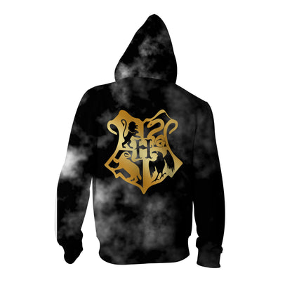 Hogwarts Logo Harry Potter Zip Up Hoodie