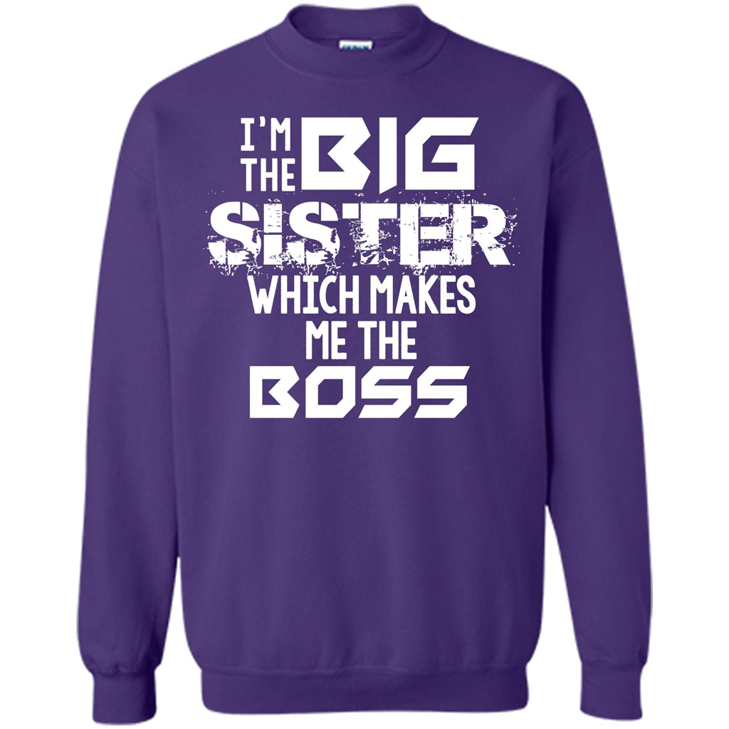 Family T-shirt I’m The Big Sister Which Makes Me The Boss T-shirt Purple