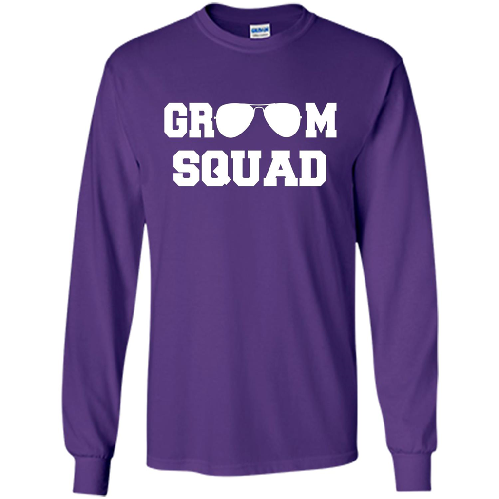 Cool Groom Squad T-Shirt Wedding Party Gift Shirt Purple