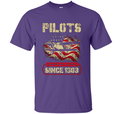 Pilots Looking Down On People Since 1903 T-shirt Purple