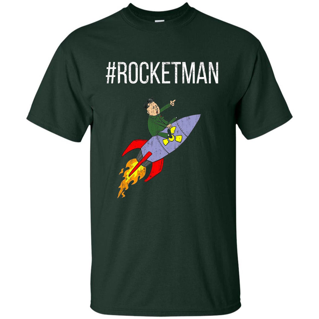 Rocket Man Funny T-shirt Forest Green