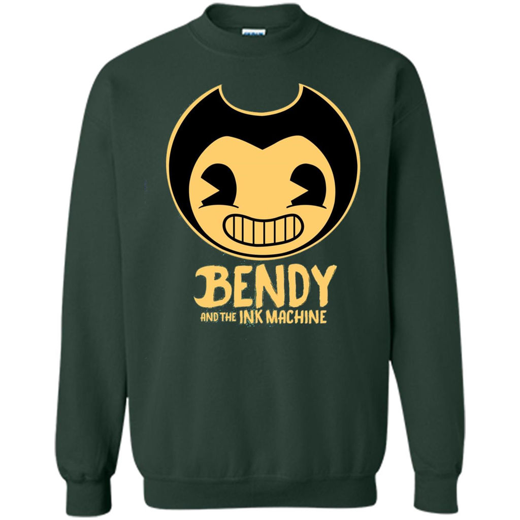 Cartoon Internet Game T-shirt Bendy And The Ink Machine Forest Green