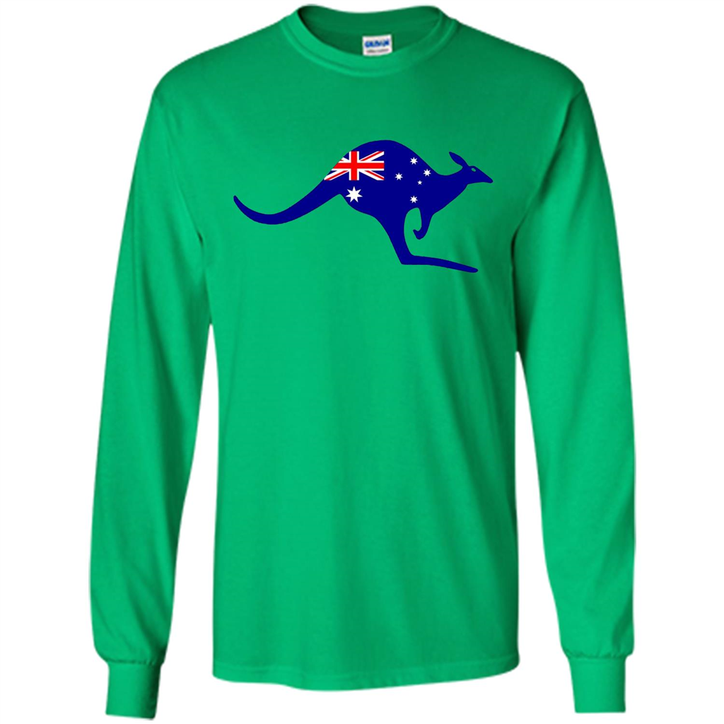 Australian Flag Kangaroo T-shirt Australia Vacation T-shirt Irish Green