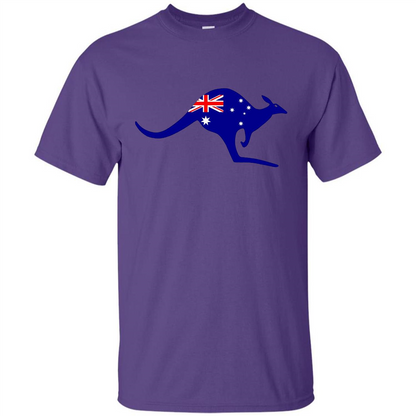 Australian Flag Kangaroo T-shirt Australia Vacation T-shirt Purple