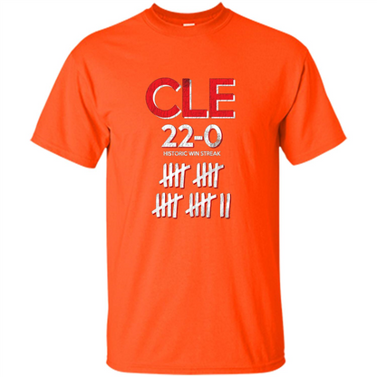 Baseball T-shirt Historic Win Streak 22-0 T-Shirt Orange